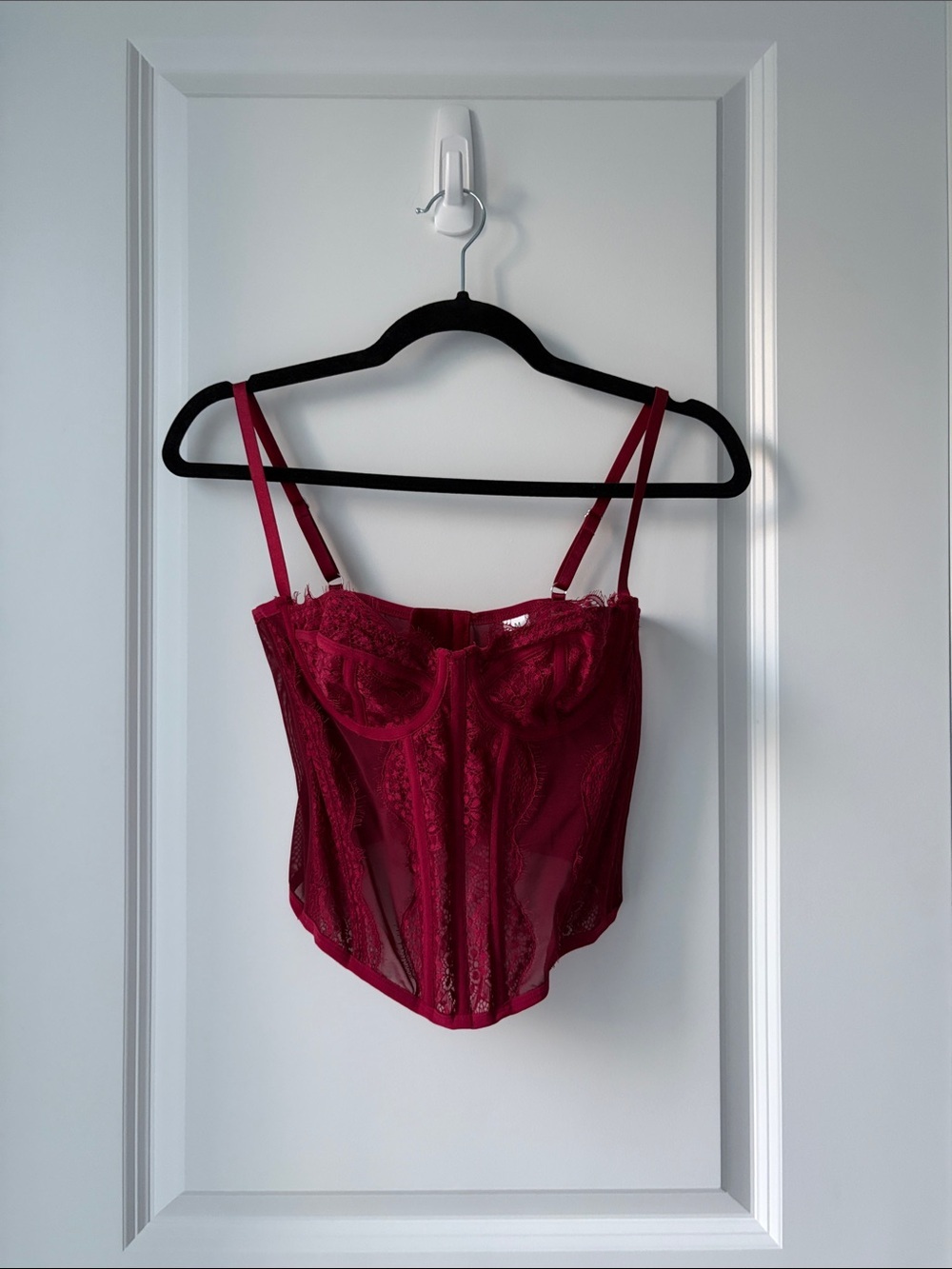NWT SHEIN Red Lace Corset Top